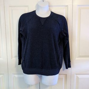 Torrid Blue Brushed Waffle Crewneck Sweatshirt - Size 0